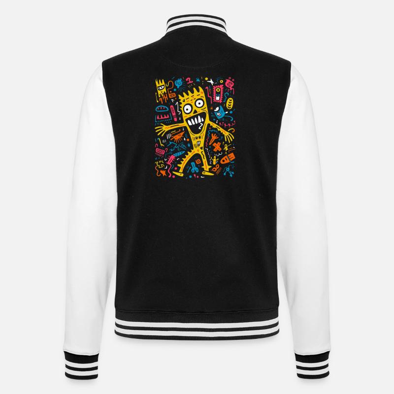 Moons melodischer Heuler - College-Sweatjacke - Schwarz/Weiß