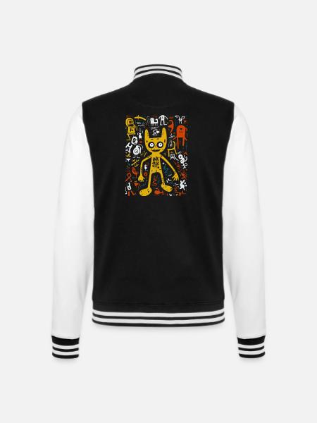 Street Art Schnurrhaare: Halloween Graffiti Katze T-Shirt - College-Sweatjacke - Schwarz/Weiß