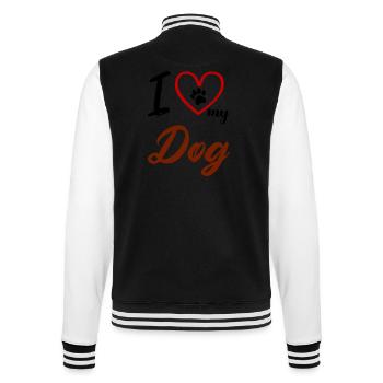i love my dog 02 - College Sweat Jacket - black/white - Back - Marisol (170cm)