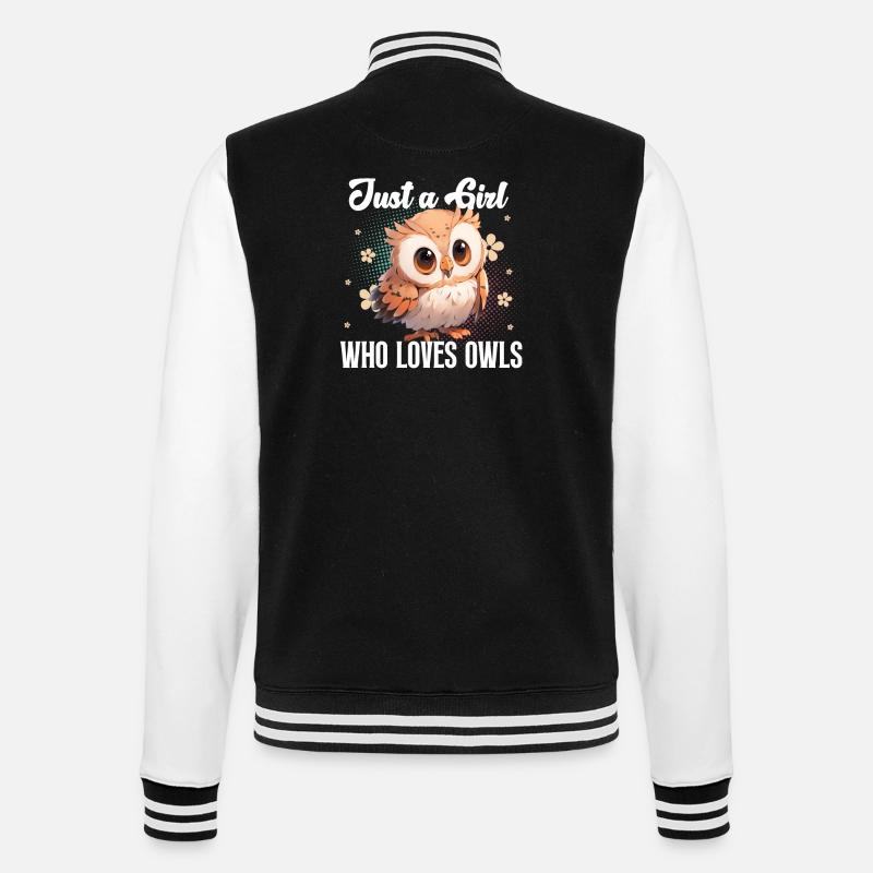 Eule - College-Sweatjacke - Schwarz/Weiß