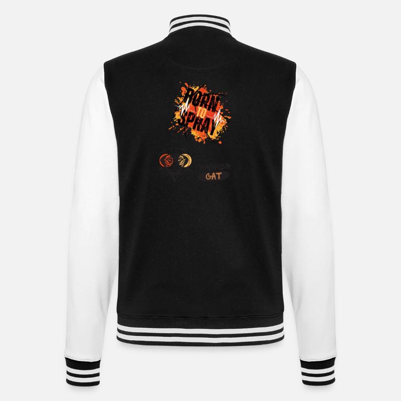 Né pour pulvériser Hacker Cat - Veste Teddy - noir/blanc