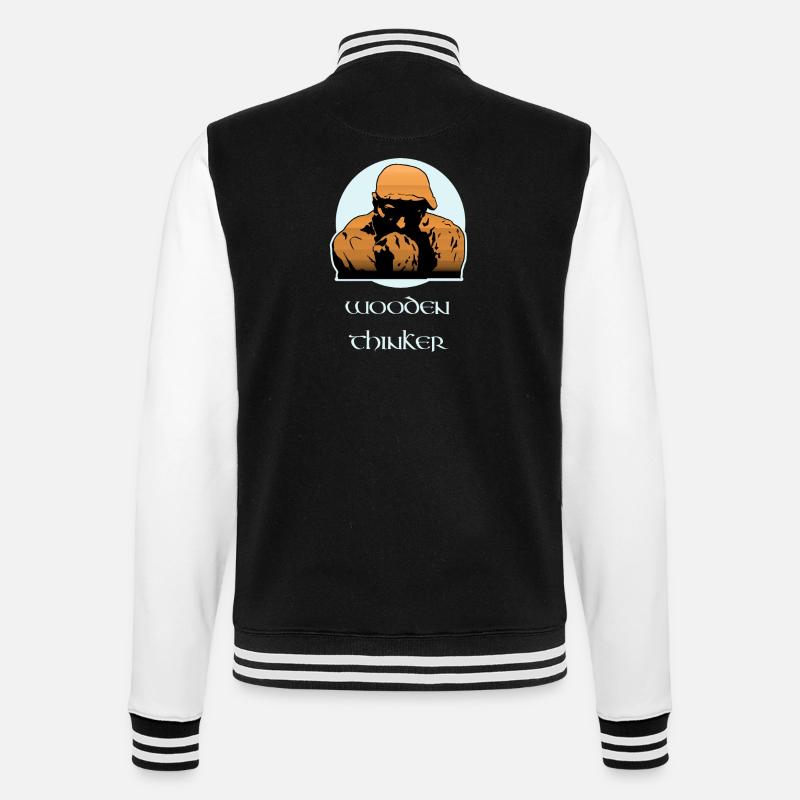 Wooden Thinker - Veste Teddy - noir/blanc