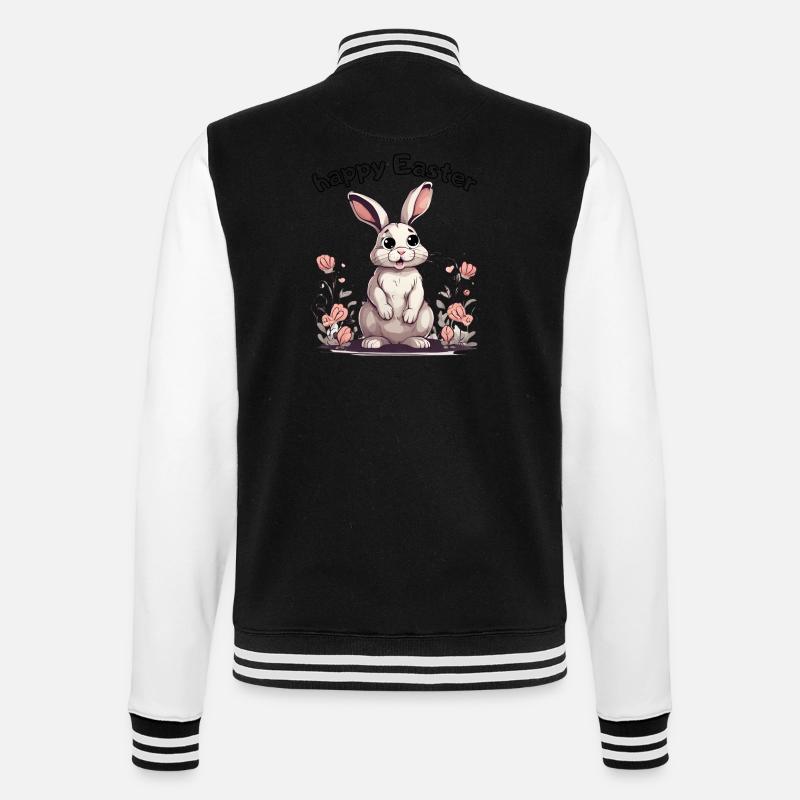 happy Easter rabbit - College-Sweatjacke - Schwarz/Weiß