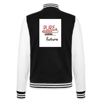 Zukunft pur. Genuss pur. - College-Sweatjacke - Schwarz/Weiß - Hinten - Marisol (170cm)