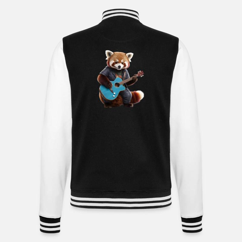 Red Panda Gitarre - College-Sweatjacke - Schwarz/Weiß