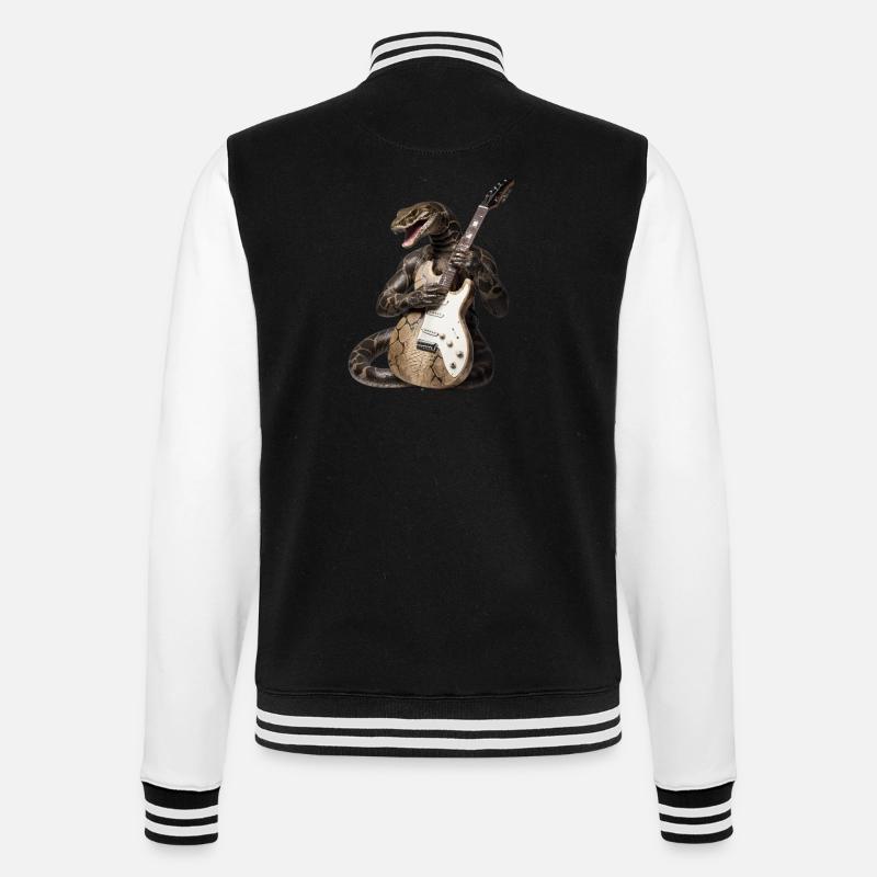 Snake Guitar - College Sweat Jacket - black/white