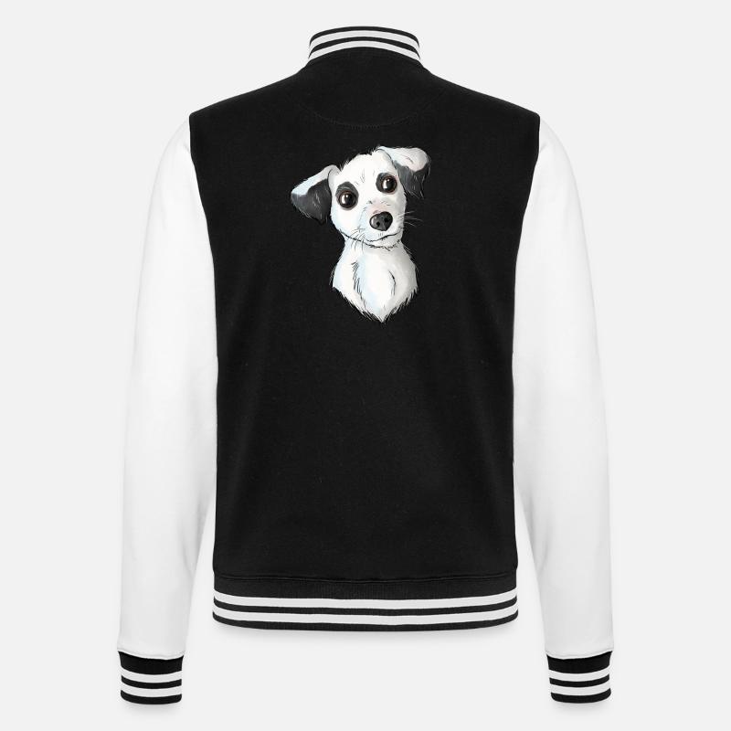 Jack Russell Pattern 6 - College-Sweatjacke - Schwarz/Weiß