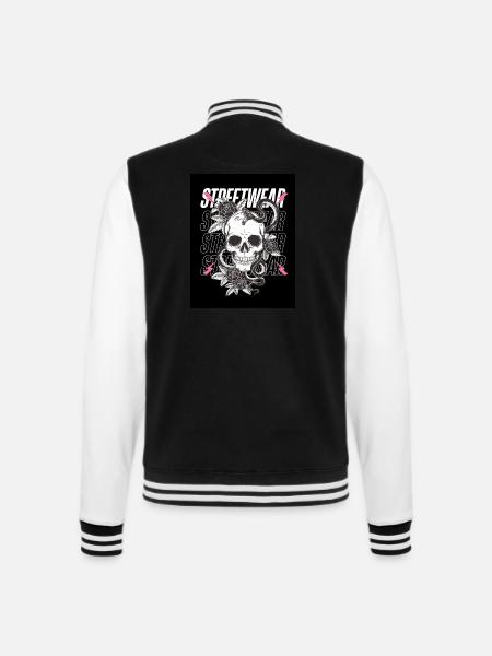 Streetwear totenkopf - College-Sweatjacke - Schwarz/Weiß
