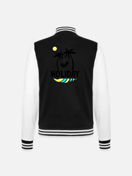 palms relax holiday - College-Sweatjacke - Schwarz/Weiß