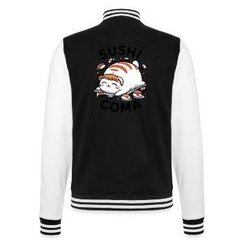 Sushi cat - College Sweat Jacket - black/white - Back - Marisol (170cm)