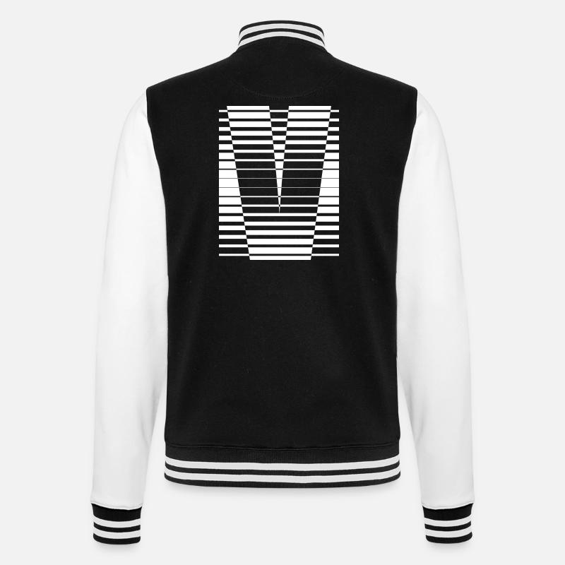 INITIAL V - College Sweat Jacket - black/white