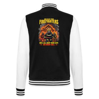 Gott segne die Feuerwehrleute Heroisches Design - College-Sweatjacke - Schwarz/Weiß - Hinten - Marisol (170cm)