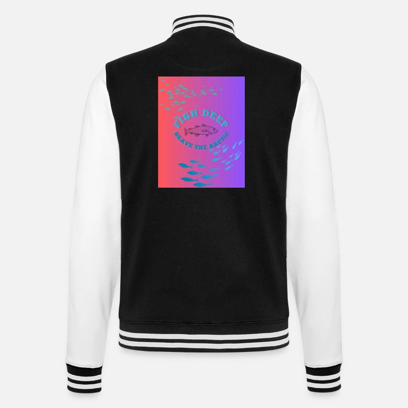 Fish Deep Brave The Arctic - College Sweat Jacket - black/white