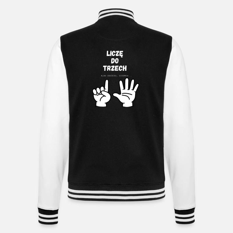 I'm counting to three - College Sweat Jacket - black/white