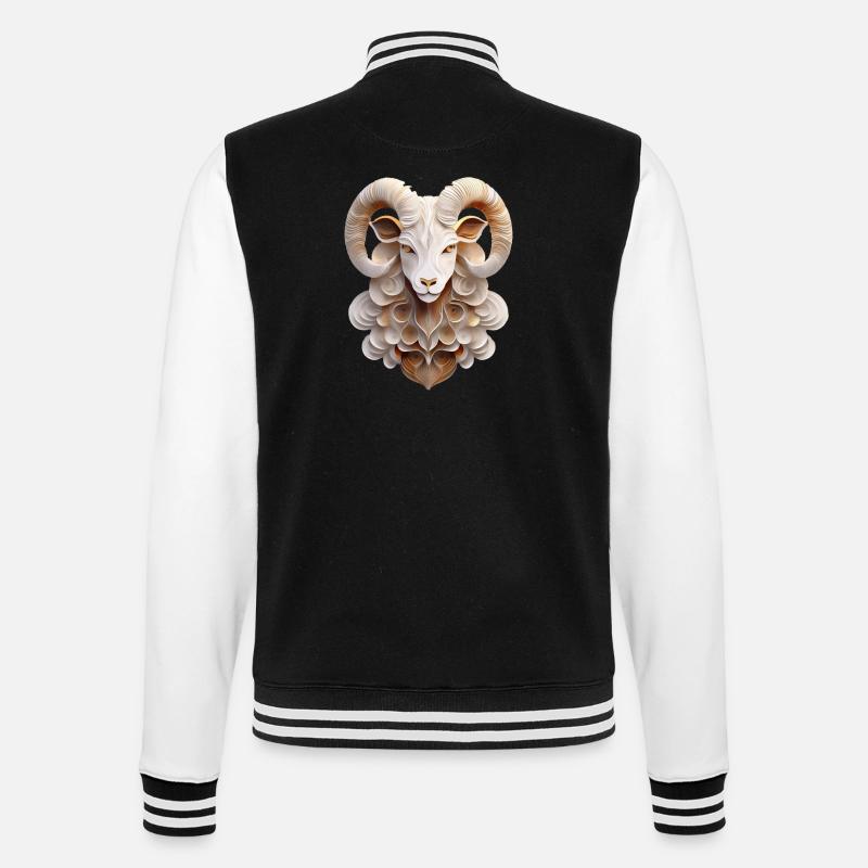 Sternzeichen Widder - College-Sweatjacke - Schwarz/Weiß