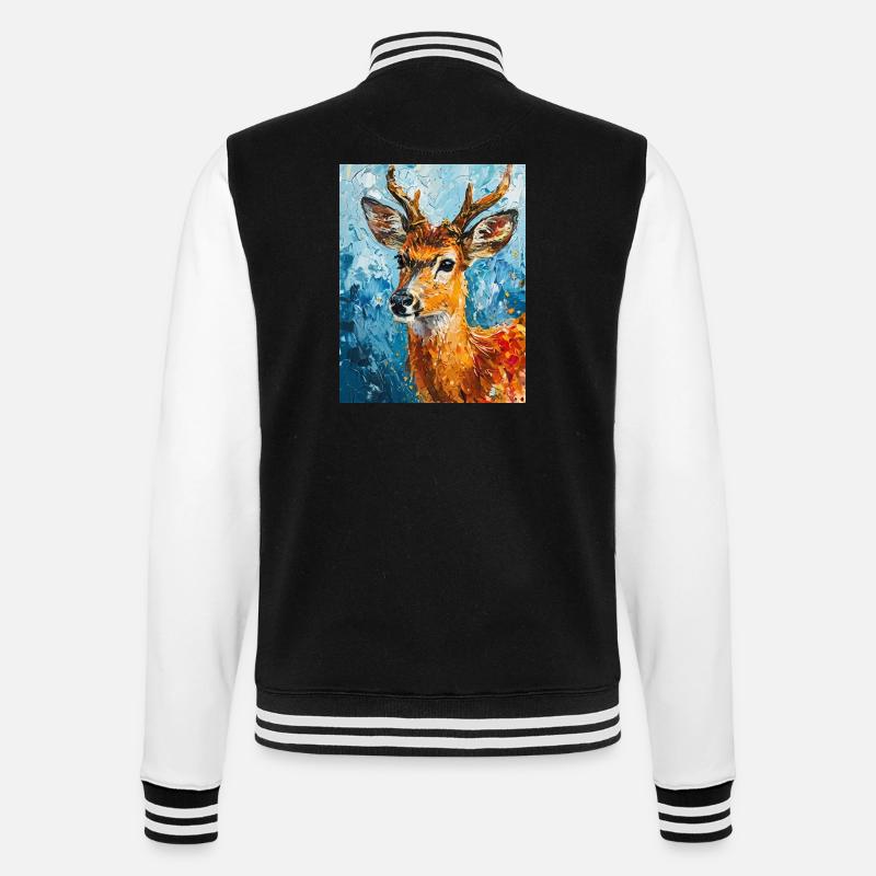 Image de cerf - Veste Teddy - noir/blanc