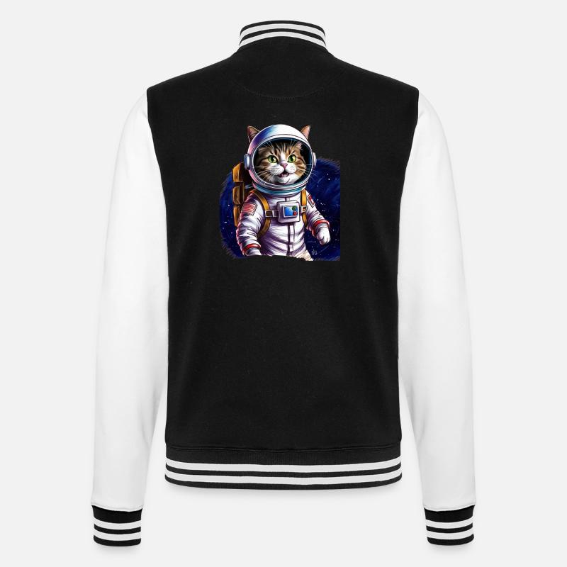 Chat astronaute Cadeau Espace - Veste Teddy - noir/blanc