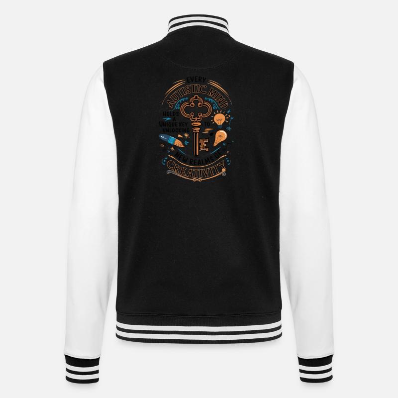 Autistic Mind - Unlocking Creativity & Innovation - College Sweat Jacket - black/white