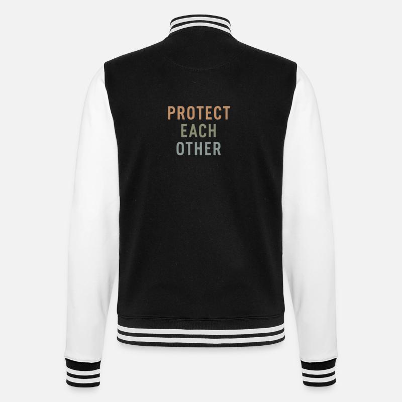protect each other Gift - College Sweat Jacket - black/white