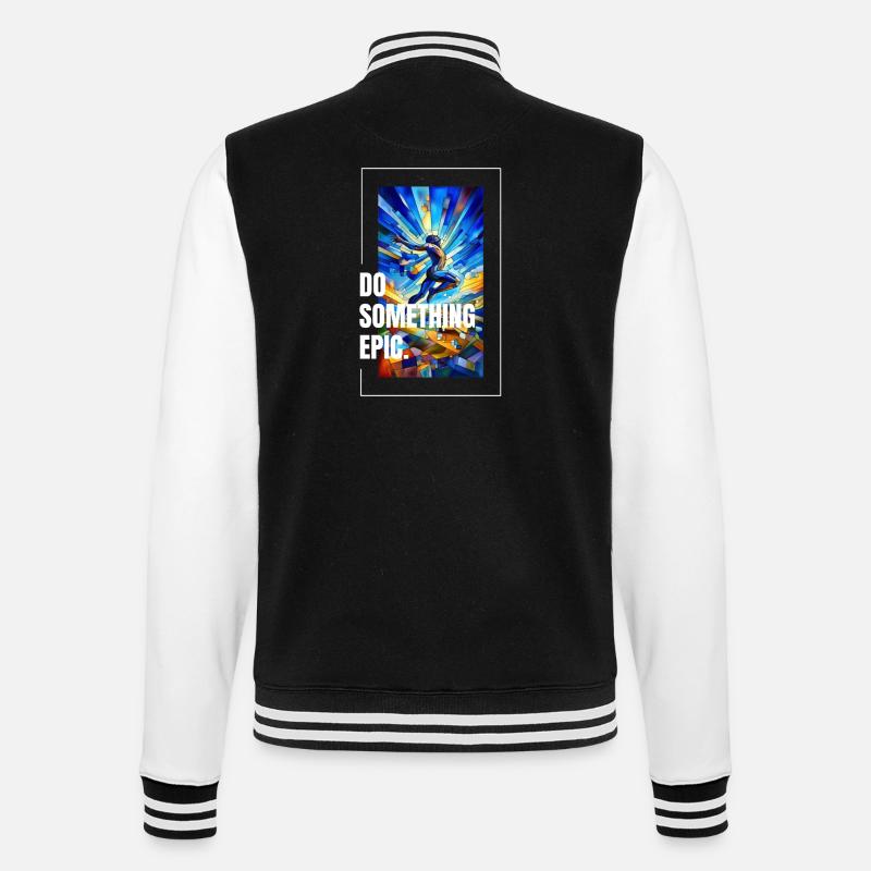 Do something epic - College Sweat Jacket - black/white