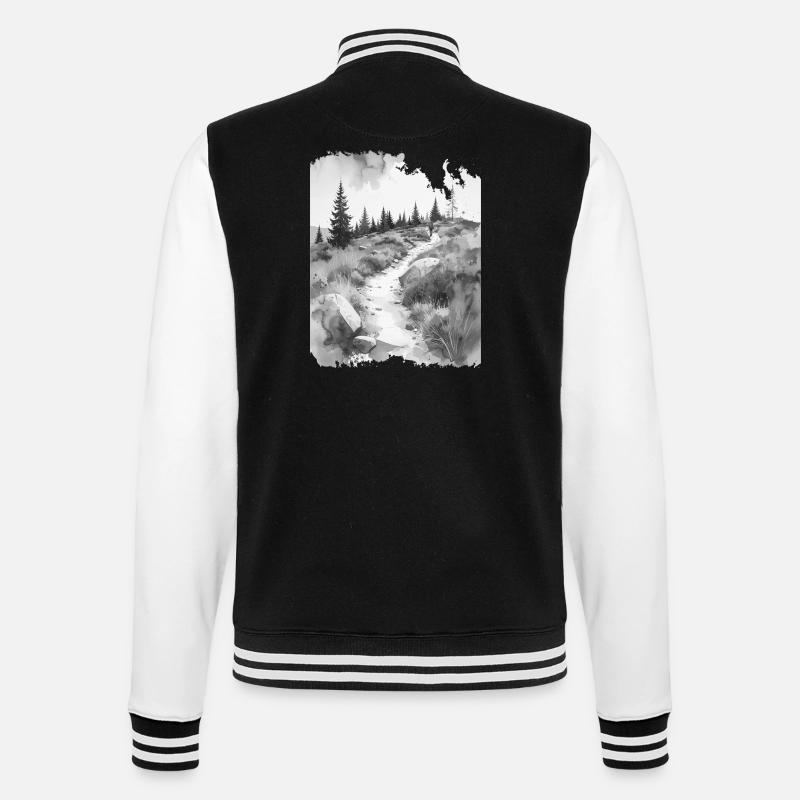 Wanderpfad greysplash - College-Sweatjacke - Schwarz/Weiß