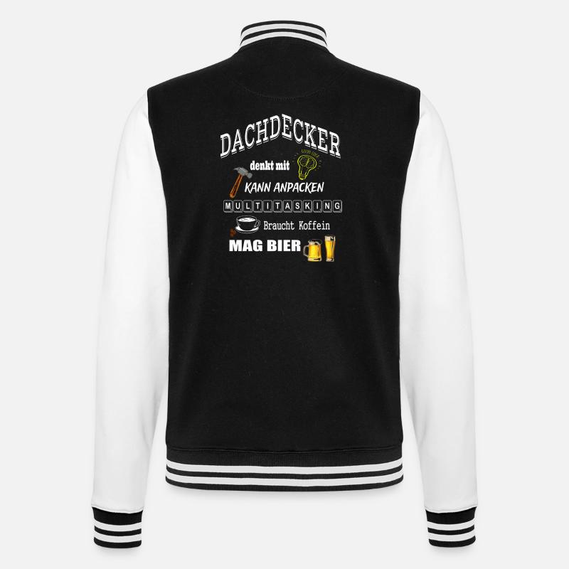 Dachdecker - College-Sweatjacke - Schwarz/Weiß