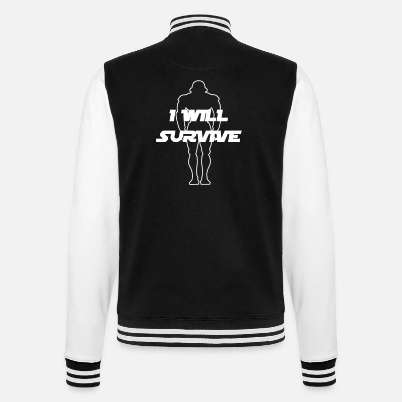 clone i will survive humour - College Sweat Jacket - black/white