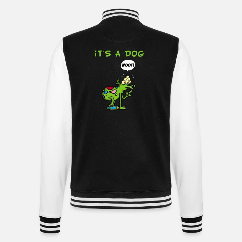 Es ist ein Hund - College-Sweatjacke - Schwarz/Weiß