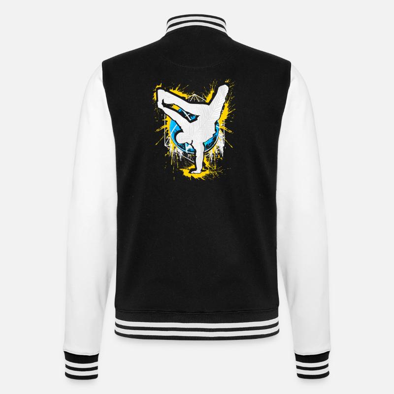 Breakdance Handstand Bboy - B-Boying Breakdancer - College Sweat Jacket - black/white