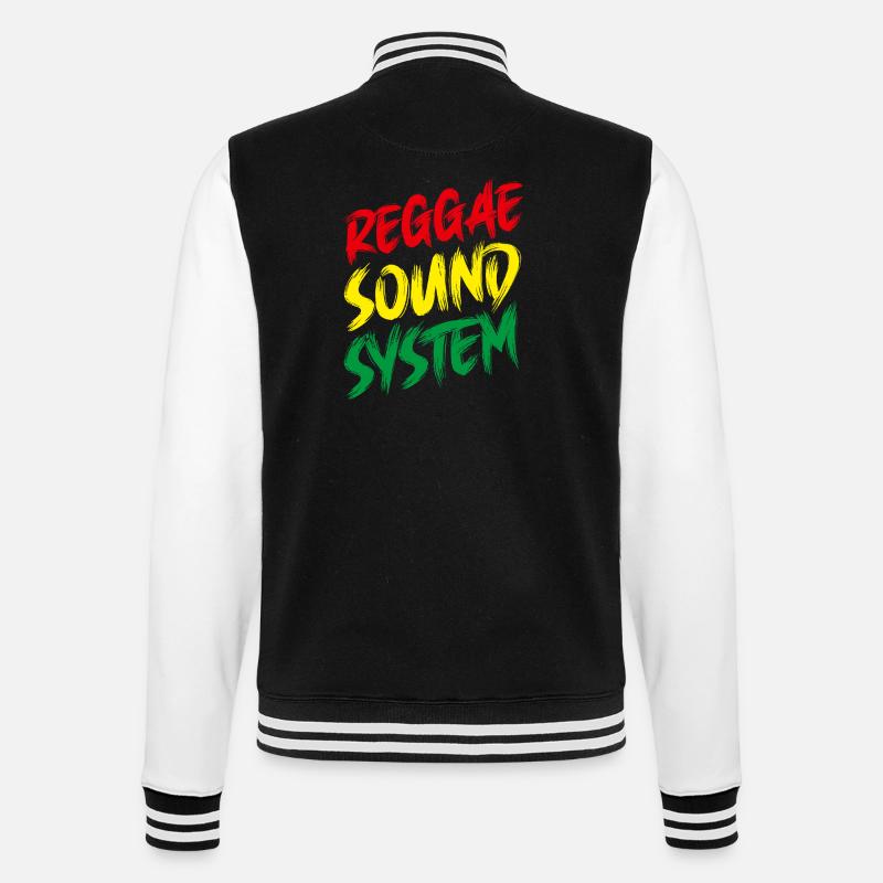 Reggae Sound System - Rasta - Jamaïque - Veste Teddy - noir/blanc