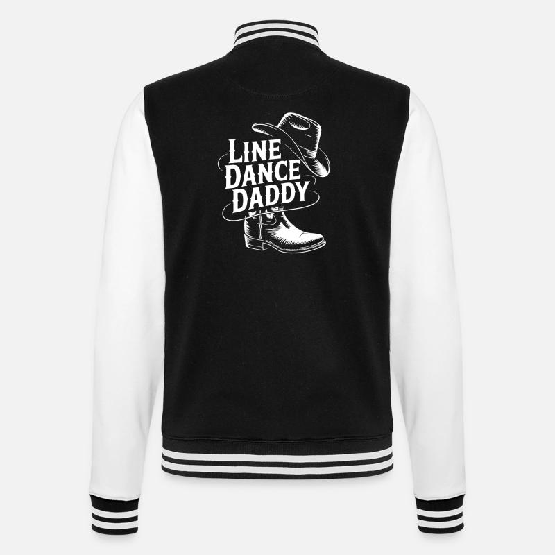 Line Dance Daddy Cowboystil - College-Sweatjacke - Schwarz/Weiß