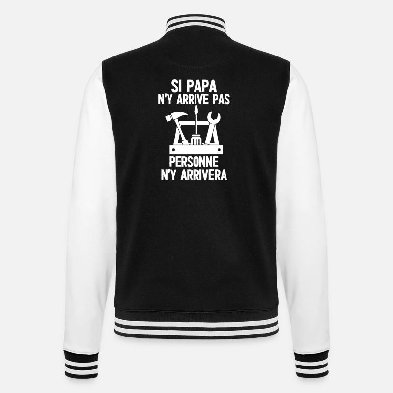 Père bricoleur sans faille - Veste Teddy - noir/blanc