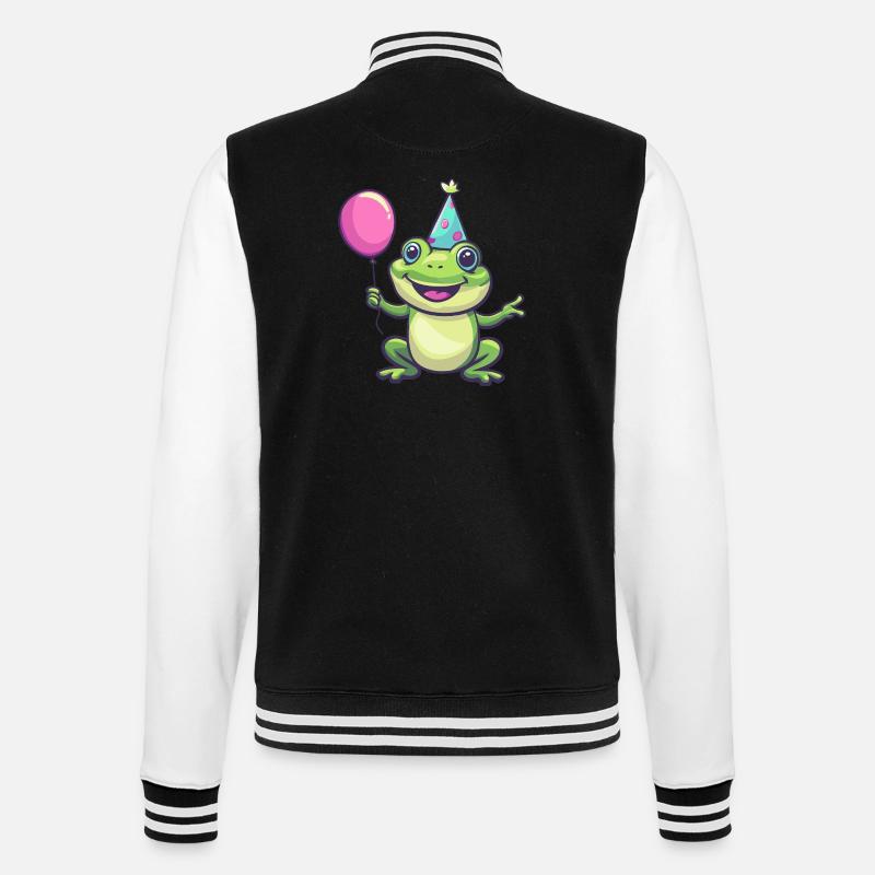 Frog Toad Birthday Baby - College Sweat Jacket - black/white