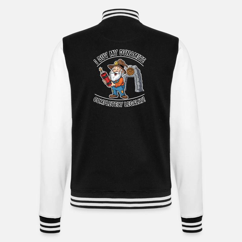 Dynamit-Miner ! - College-Sweatjacke - Schwarz/Weiß