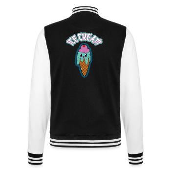 cute ice cream - College Sweat Jacket - black/white - Back - Marisol (170cm)