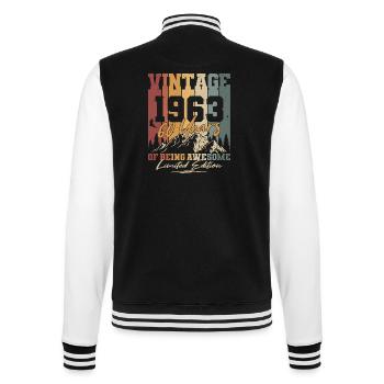 Né en 1963 60 ans anniversaire rétro - Veste Teddy - noir/blanc - Dos - Marisol (170cm)