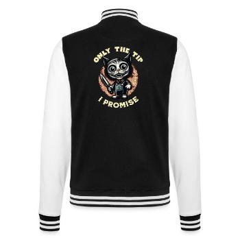 Funny Cat Saying only The Tip Psycho Cat - College Sweat Jacket - black/white - Back - Marisol (170cm)