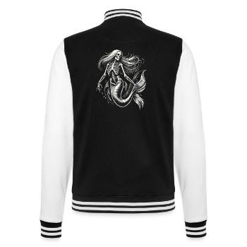 Skeleton Mermaid Mystic Ocean Art - College Sweat Jacket - black/white - Back - Marisol (170cm)