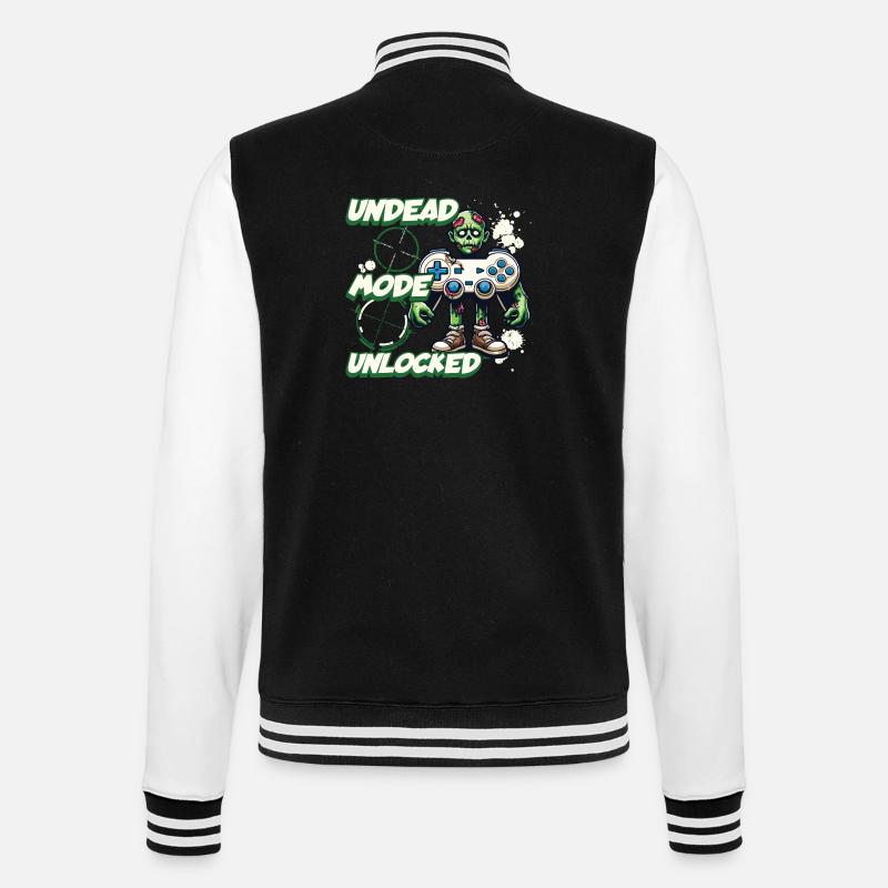 Zombie Gaming Controller: Untoter Modus - College-Sweatjacke - Schwarz/Weiß