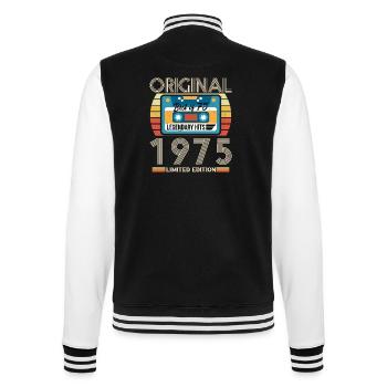 Vintage Geburtstagsgeschenk 1975 Limited Edition - College-Sweatjacke - Schwarz/Weiß - Hinten - Marisol (170cm)