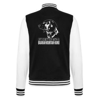 BAVARIAN MOUNTAIN HOUND Life is better Wilsigns - College Sweat Jacket - black/white - Back - Marisol (170cm)