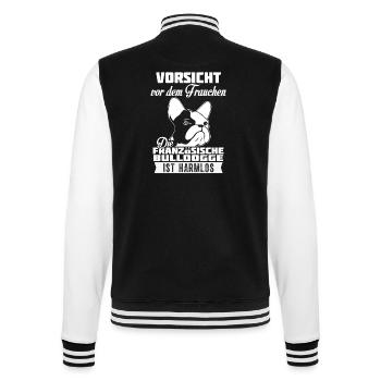 FRANZÖSISCHE BULLDOGGE - College-Sweatjacke - Schwarz/Weiß - Hinten - Marisol (170cm)