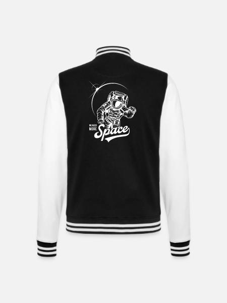 we need mor space weiss - College-Sweatjacke - Schwarz/Weiß