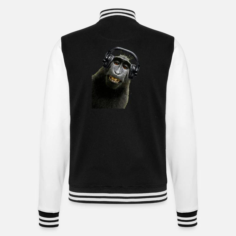 Hemd Monkey Music von Custom - College-Sweatjacke - Schwarz/Weiß