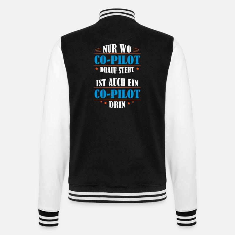 Co-Pilot Professional Gift - College Sweat Jacket - black/white