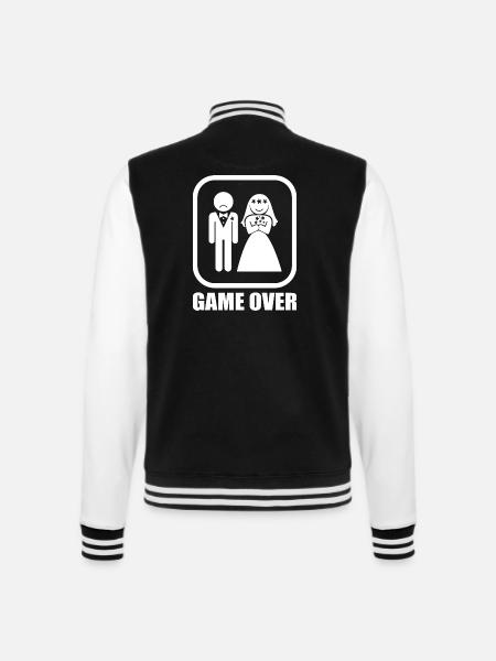 Hochzeit - Game Over - College-Sweatjacke - Schwarz/Weiß