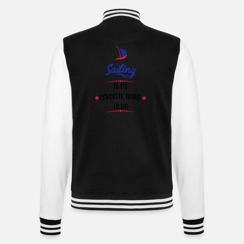 sailing - College Sweat Jacket - black/white