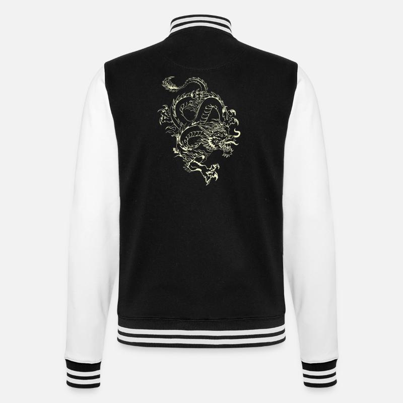 dragon chinois 21 by DK - Veste Teddy - noir/blanc