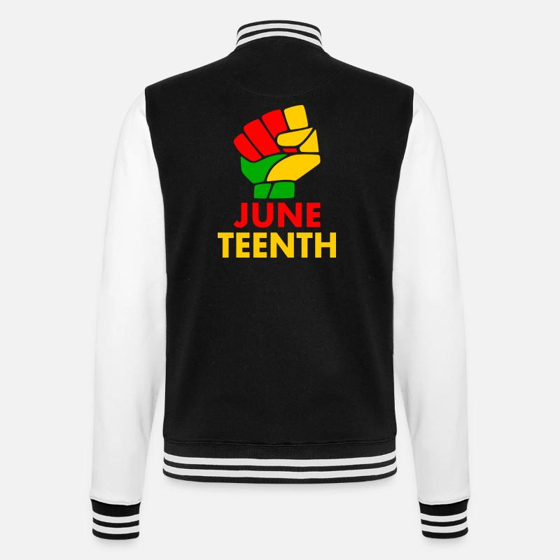 juneteenth - College-Sweatjacke - Schwarz/Weiß