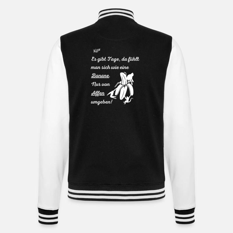 Banane - College-Sweatjacke - Schwarz/Weiß